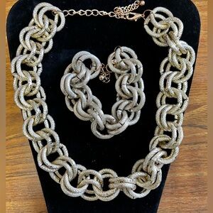 Goldstone necklace with matching bracelet